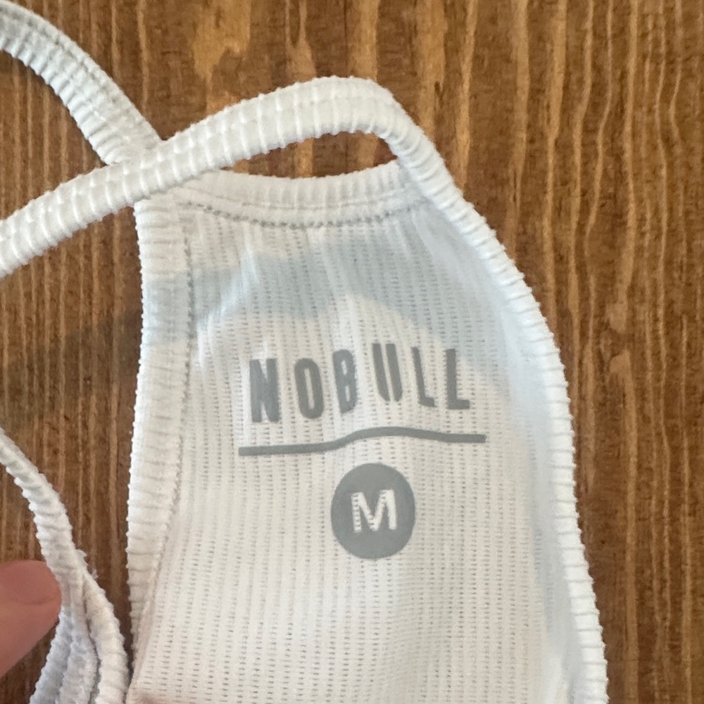Nobull White Ribbed Women's Tank Top - Picture 3 of 3